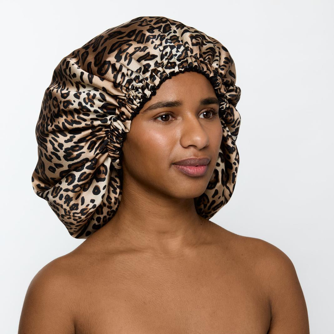 Nocticurl | Bonnet en satin - Édition Cheetah